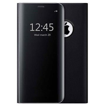 Luxury Series Mirror View iPhone 7 Plus / 8 Plus Flip Case - Black