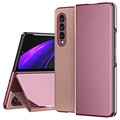 Luxury Series Mirror View Samsung Galaxy Z Fold3 5G Flip Case - Pink