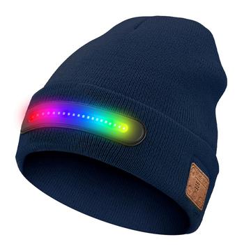 M1-BTD4 LED Beanie Hat with Bluetooth 5.4 & Stereo Speakers - Blue