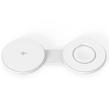 M40 2-in-1 Magnetic Wireless Charger for iPhone, Apple Watch, AirPods - 25W/5W - White