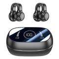 M47 Earclip Bone Conduction Wireless Headphone with Mic Bluetooth 5.3 Gaming Headset Noise Reduction Sport Earphone - Black