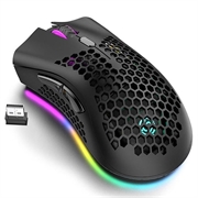 M600 Wireless Mouse - 7 Buttons & LED Light - Black