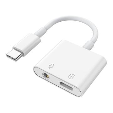 MH-CM33S USB-C to 3.5mm Audio Adapter with PD 3.0 Support - White