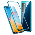 Huawei P40 Magnetic Case with Tempered Glass - Blue