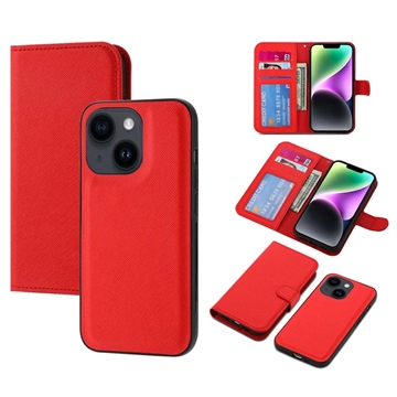 iPhone 14 Plus Magnetic Detachable Wallet Case - Red