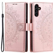 Samsung Galaxy A54 5G Mandala Series Wallet Case - Rose Gold