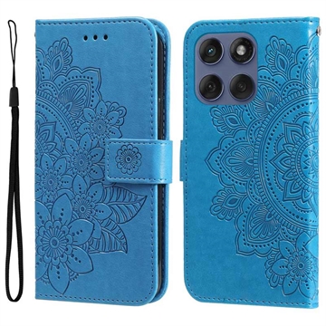 Motorola Edge 60 Fusion Mandala Series Wallet Case - Blue