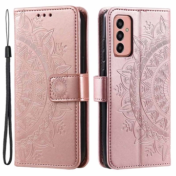 Samsung Galaxy A14/A14 5G Mandala Series Wallet Case - Rose Gold