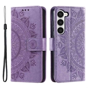 Samsung Galaxy S23 5G Mandala Series Wallet Case - Purple