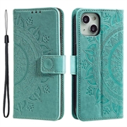 Mandala Series iPhone 14 Wallet Case - Green