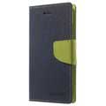iPhone 7/8/SE (2020) Mercury Goospery Fancy Diary Wallet Case - Dark Blue / Green