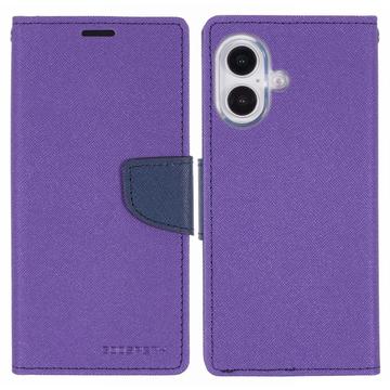 iPhone 16 Mercury Goospery Fancy Diary Wallet Case - Purple