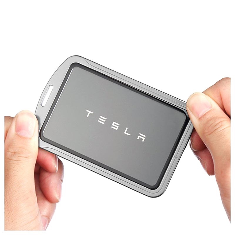 Tesla Key Card Metal Holder with Carabiner