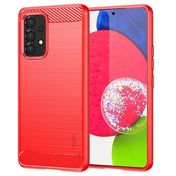 Mofi Carbon Fiber Samsung Galaxy A53 5G TPU Case - Red