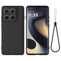 Motorola Edge (2025) Liquid Silicone Case with Hand Strap - Black