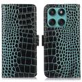 Motorola Edge 60 Fusion Crocodile Series Wallet Leather Case with RFID - Green