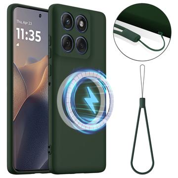 Motorola Edge 60 Pro Liquid Silicone Case - MagSafe Compatible - Dark Green