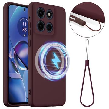 Motorola Edge 60 Stylus Liquid Silicone Case - MagSafe Compatible - Wine Red