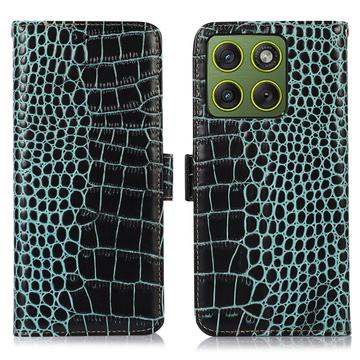 Motorola Edge 70 Crocodile Series Wallet Leather Case with RFID