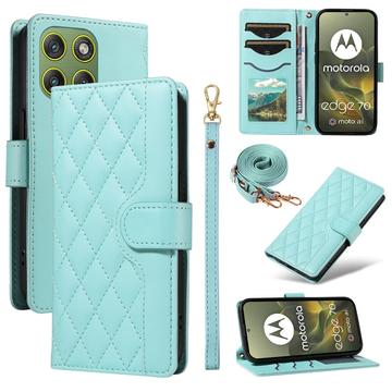 Motorola Edge 70 Luxury Quilted Wallet Case - Turquoise