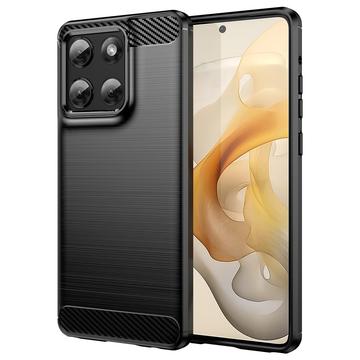Motorola Moto G Stylus 5G (2025) Brushed TPU Case - Carbon Fiber - Black