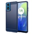 Motorola Moto G04/G24 Brushed TPU Case - Carbon Fiber - Blue