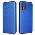 Motorola Moto G62 5G Flip Case - Carbon Fiber - Blue