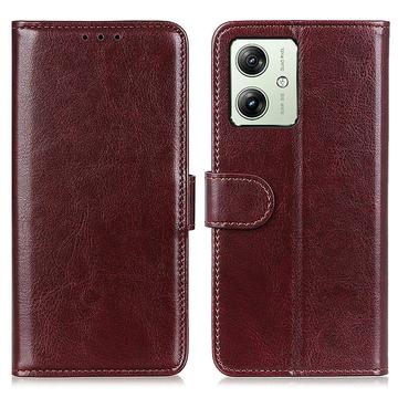 Motorola Moto G64 Wallet Case with Magnetic Closure - Brown