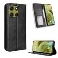 Motorola Moto G86 Retro Wallet Case with Magnetic Closure - Black