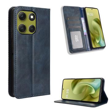 Motorola Moto G86 Retro Wallet Case with Magnetic Closure - Blue
