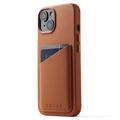 Mujjo Full Leather iPhone 14 Wallet Case - Brown