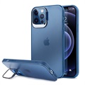 iPhone 12 Pro Max Hybrid Case with Hidden Kickstand - Blue / Transparent