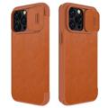 Nillkin Qin Pro iPhone 14 Pro Max Flip Case - Brown