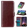 Nokia G60 Wallet Case with Magnetic Closure - Brown