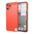 Nothing CMF Phone 2 Pro Brushed TPU Case - Carbon Fiber - Red