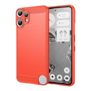 Nothing CMF Phone 2 Pro Brushed TPU Case - Carbon Fiber - Red