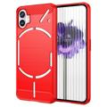 Nothing Phone (1) Brushed TPU Case - Carbon Fiber - Red