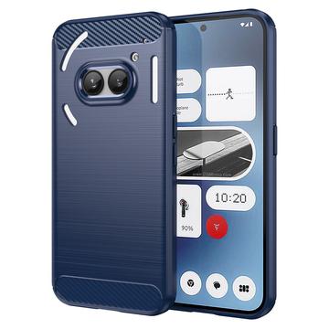 Nothing Phone (2a) Brushed TPU Case - Carbon Fiber - Blue