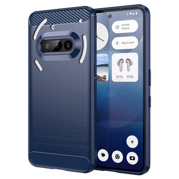 Nothing Phone (3a) Brushed TPU Case - Carbon Fiber - Blue