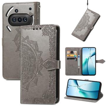 Nothing Phone (3a) Mandala Series Wallet Case - Grey