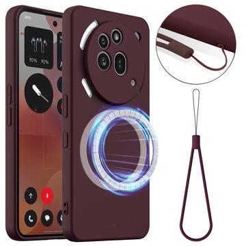 Nothing Phone (3a) Pro Liquid Silicone Case - MagSafe Compatible - Wine Red