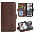 Nothing Phone (3a) Wallet Case with Magnetic Closure - Calf Texture - Brown