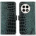 OnePlus Ace 5/5 Pro/13R Crocodile Series Wallet Leather Case with RFID - Green