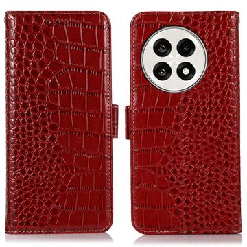 OnePlus Ace 5/5 Pro/13R Crocodile Series Wallet Leather Case with RFID - Red