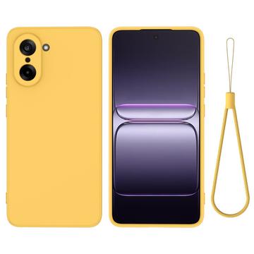 OnePlus Nord CE5 Liquid Silicone Case with Hand Strap - Yellow