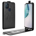OnePlus Nord N10 5G Vertical Flip Case with Card Slot - Black