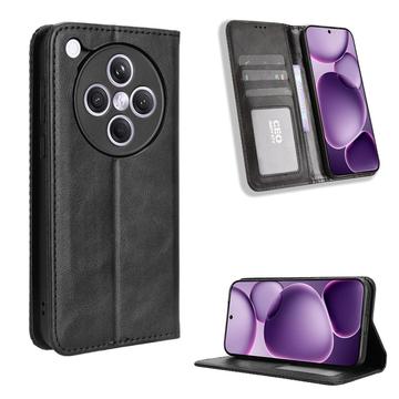 Oppo Find X8s+ Retro Wallet Case with Magnetic Closure - Black