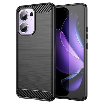 Oppo Reno13 F Brushed TPU Case - Carbon Fiber - Black