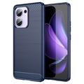 Oppo Reno13 F Brushed TPU Case - Carbon Fiber - Blue
