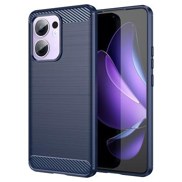 Oppo Reno13 F Brushed TPU Case - Carbon Fiber - Blue